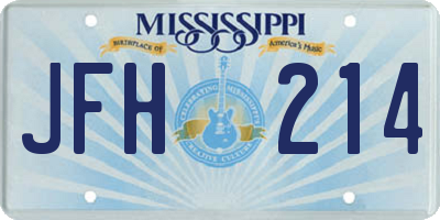 MS license plate JFH214