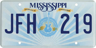 MS license plate JFH219