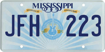 MS license plate JFH223