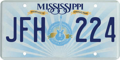 MS license plate JFH224