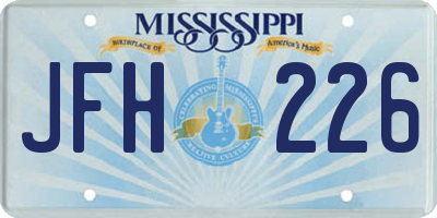 MS license plate JFH226