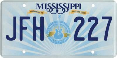 MS license plate JFH227