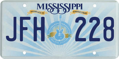 MS license plate JFH228