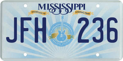 MS license plate JFH236
