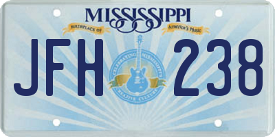MS license plate JFH238