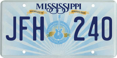 MS license plate JFH240