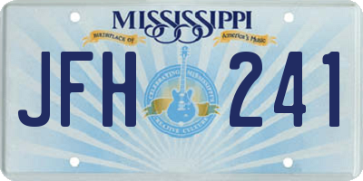 MS license plate JFH241