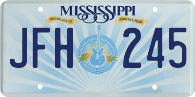 MS license plate JFH245