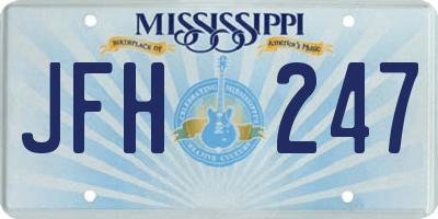 MS license plate JFH247