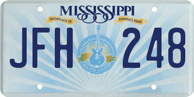MS license plate JFH248