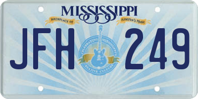 MS license plate JFH249