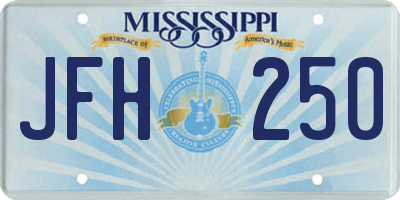 MS license plate JFH250