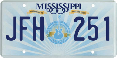 MS license plate JFH251