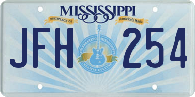 MS license plate JFH254
