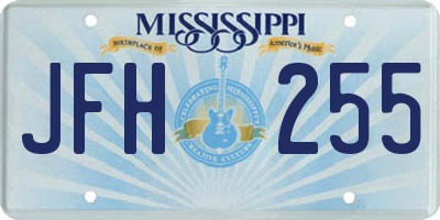 MS license plate JFH255