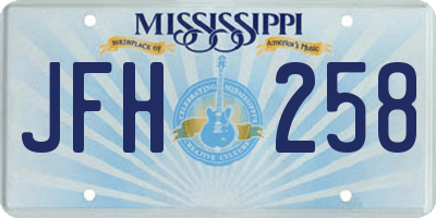 MS license plate JFH258
