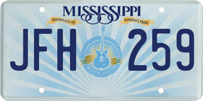 MS license plate JFH259