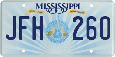 MS license plate JFH260