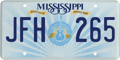 MS license plate JFH265
