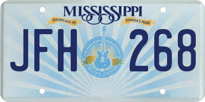 MS license plate JFH268