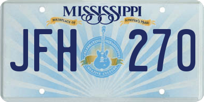 MS license plate JFH270
