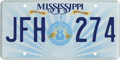 MS license plate JFH274