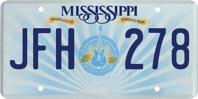MS license plate JFH278