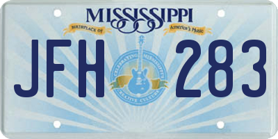 MS license plate JFH283