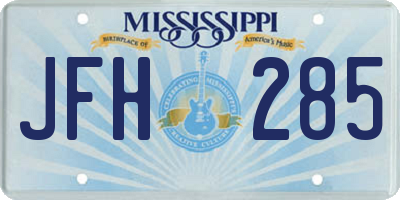 MS license plate JFH285