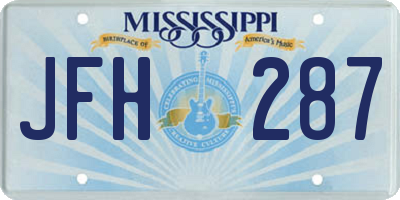 MS license plate JFH287