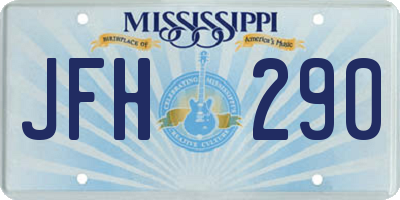 MS license plate JFH290