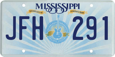 MS license plate JFH291