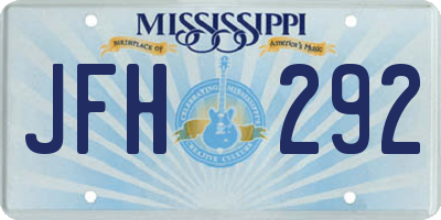 MS license plate JFH292