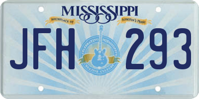 MS license plate JFH293