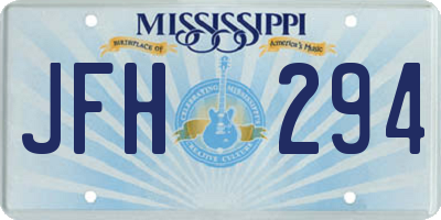 MS license plate JFH294