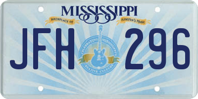 MS license plate JFH296