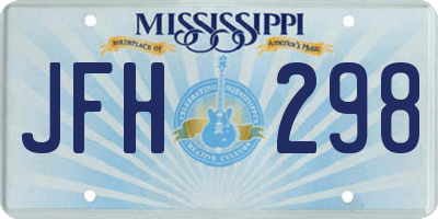 MS license plate JFH298