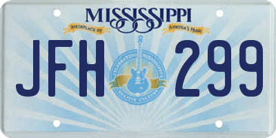 MS license plate JFH299