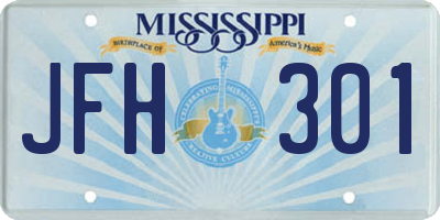 MS license plate JFH301