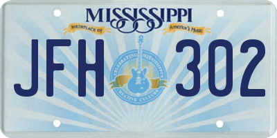MS license plate JFH302