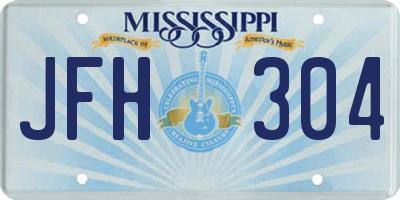 MS license plate JFH304