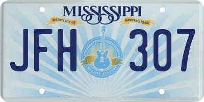 MS license plate JFH307