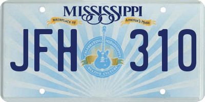 MS license plate JFH310