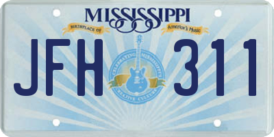 MS license plate JFH311