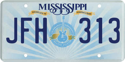 MS license plate JFH313