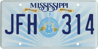 MS license plate JFH314