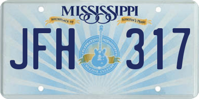 MS license plate JFH317