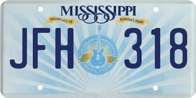 MS license plate JFH318