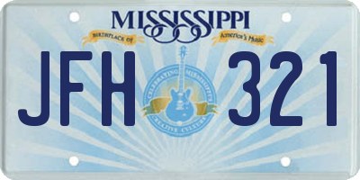MS license plate JFH321