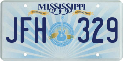 MS license plate JFH329